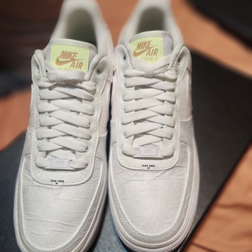 Nike Air Force 1 Men's White and Cream Sneakers